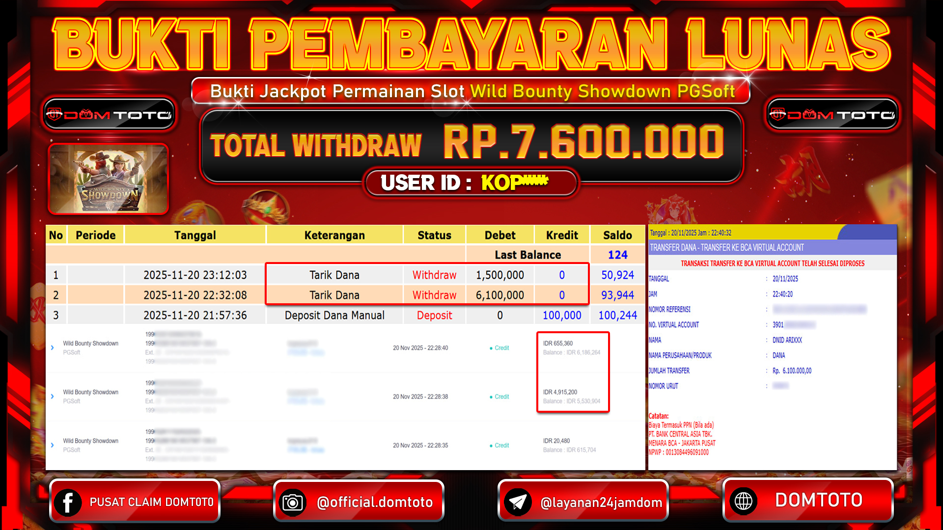 JACKPOT SLOT Wild Bounty Showdown PGSoft 20 NOVEMBER 2025